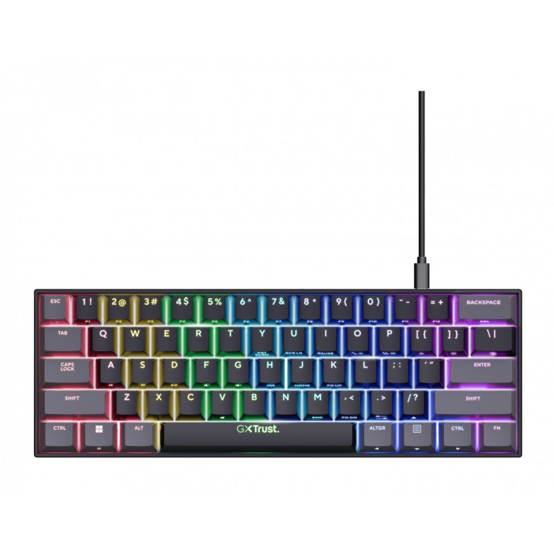 Trust GXT 867 Acira clavier USB Français Noir, Gris
