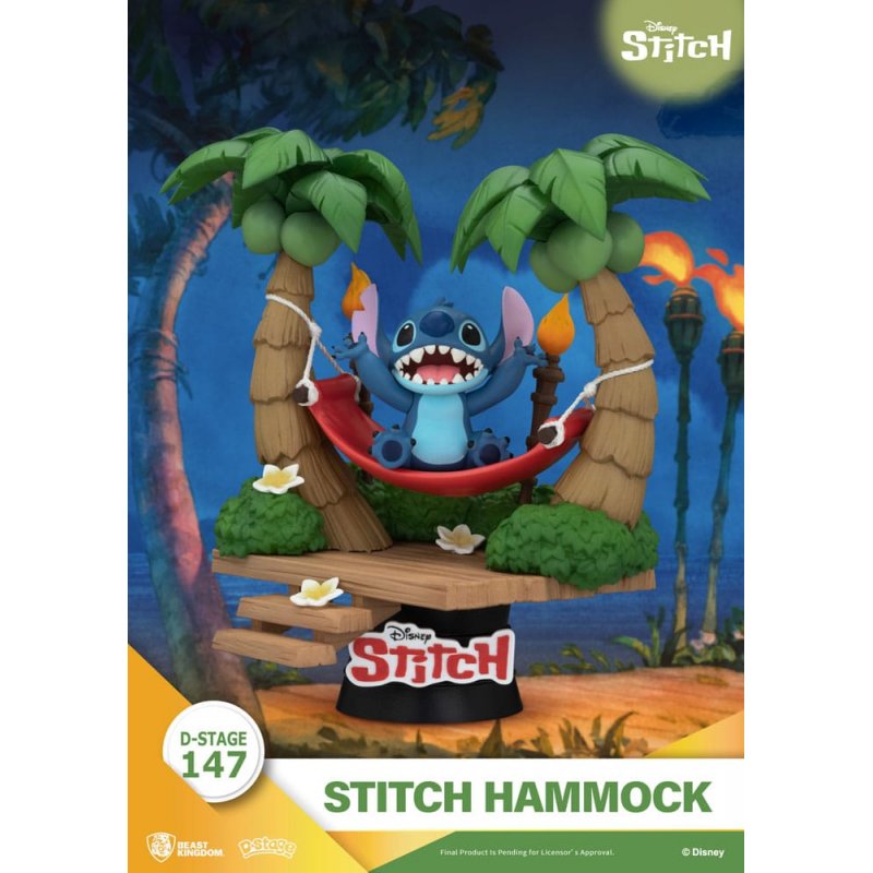 Lilo & Stitch diorama PVC D-Stage Stitch Hammock 13 cm