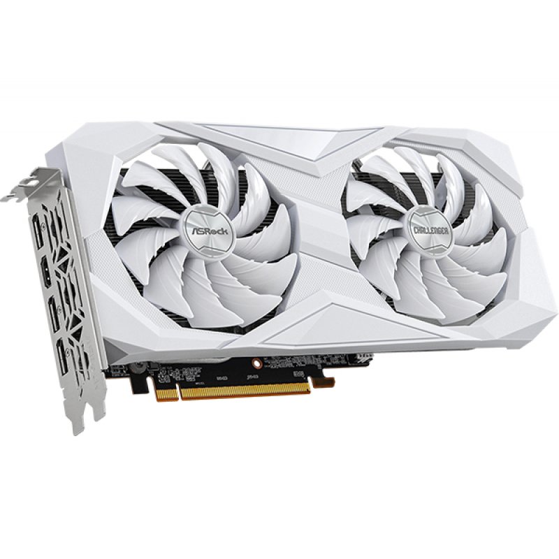Asrock RX6600 Challenger White 8GB, 8GB GDDR6, HDMI, 3 DP, 2491MHz Clock, 0dB Cooling