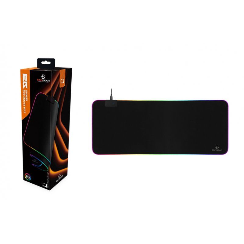 EgoGear SMM55-PC-RGB tapis de souris Tapis de souris de jeu Noir