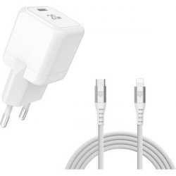 TIGER POWER LITE PACK CHARGEUR SECTEUR GAN 20W CABLE LIGHTNING BLANC