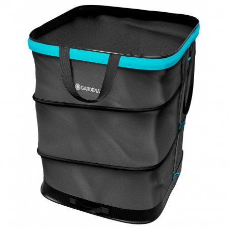 Gartenabfallsack PopUp Rechteckig, Größe L (schwarz/türkis, 220 Liter)