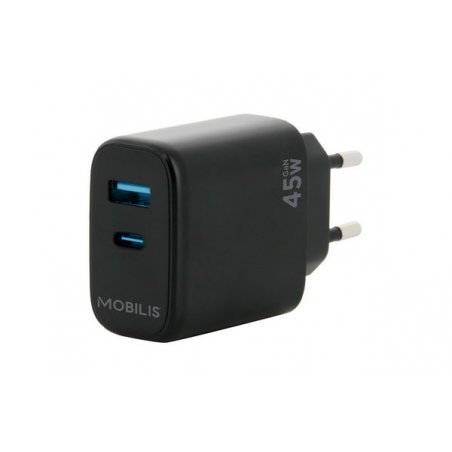 Wall Charger 45W 1 USB A 1 USB C GaN