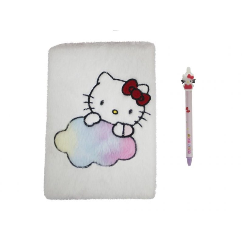 HELLO KITTY - Pack Notebook Peluche A5 Stylo-Bille