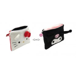 HELLO KITTY & KUROMI - Trousse Peluche Réversible