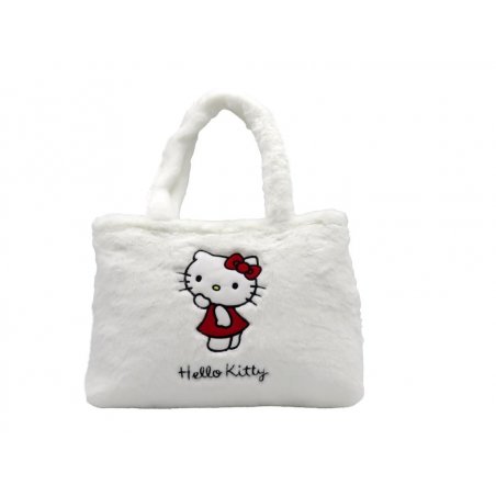 HELLO KITTY - Sac à Main Fourrure - Large 40x27x7cm