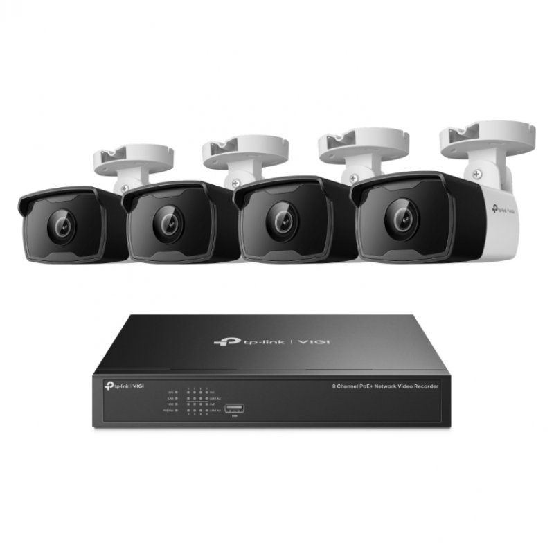 PACK CAMARA VIGI TP-LINK BULLET VIGI NK8P-B434I VIGI 3MP BULLET 8 CHANNEL POE 