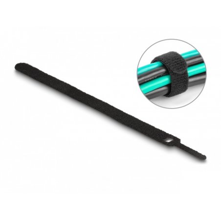 DeLOCK 19011 cable tie Hook & loop cable tie Black 10 pc(s)