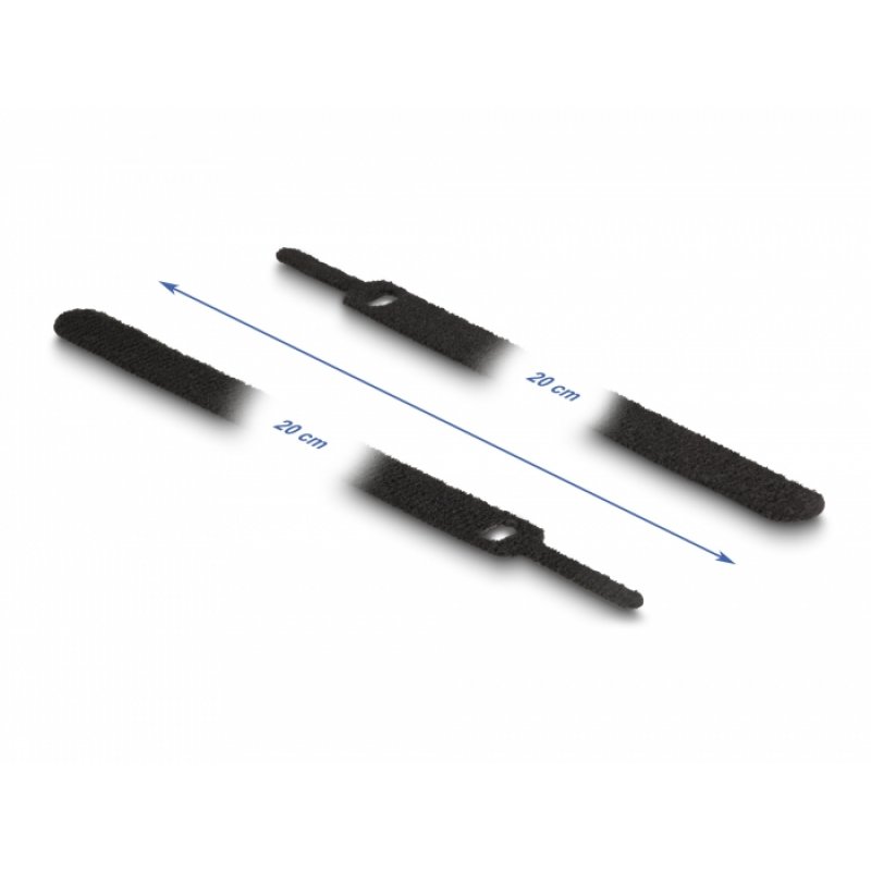 DeLOCK 19011 cable tie Hook & loop cable tie Black 10 pc(s)