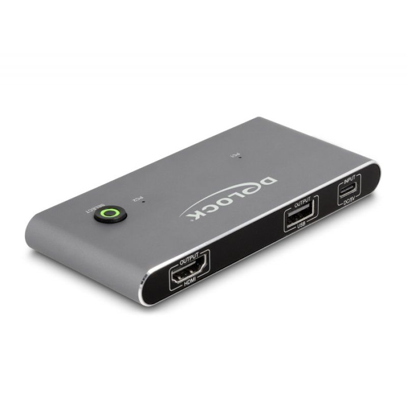DeLOCK 11486 commutateur écran, clavier et souris Anthracite