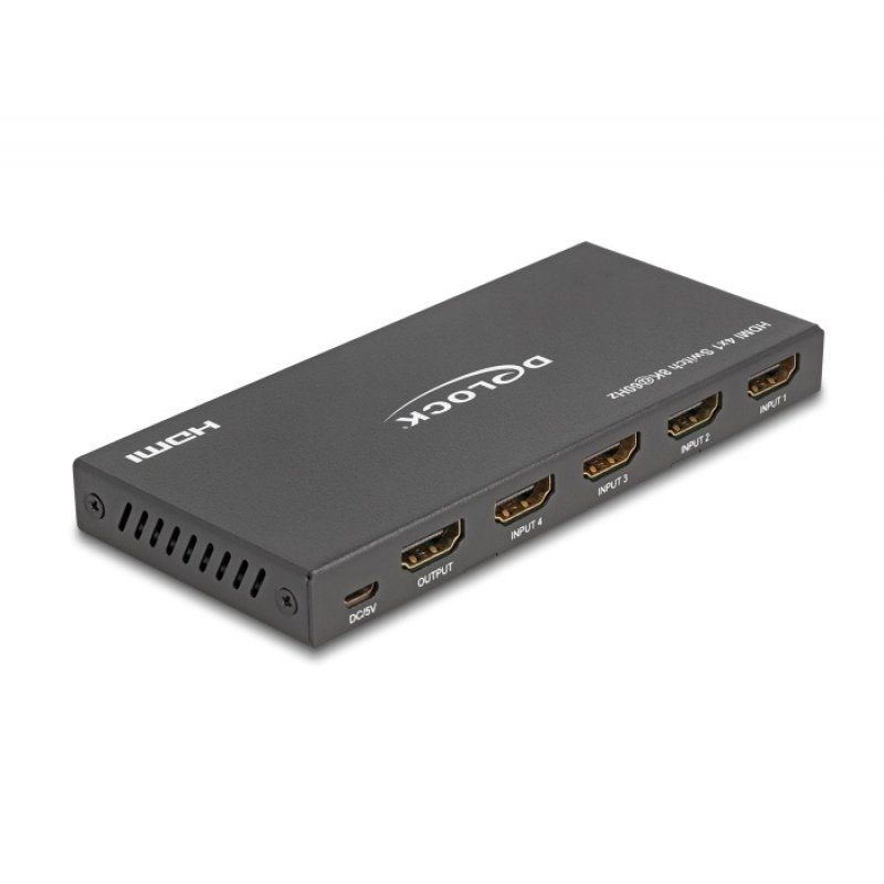 Delock HDMI Switch 4 x HDMI in zu 1 x HDMI out 8K 60 Hz