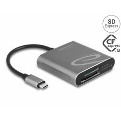DeLOCK 91000 card reader USB 3.2 Gen 2 (3.1 Gen 2) Type-C Grey