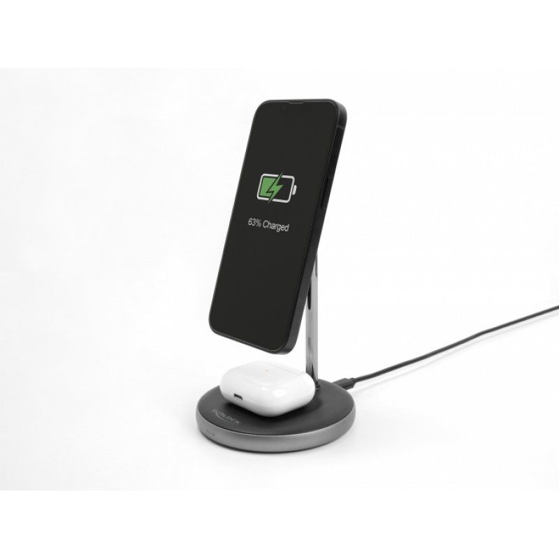Delock Wireless Charger 2 in 1 mit 5W / 7,5W / 10W / 15W - Qi