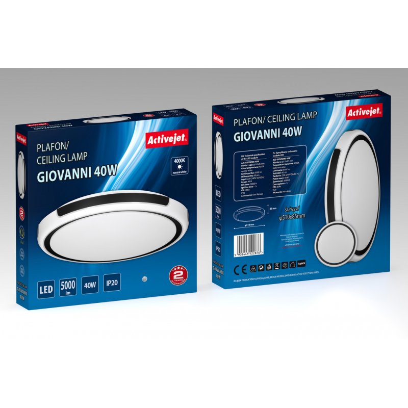 Activejet Lampa sufitowa LED AJE-GIOVANNI 40W