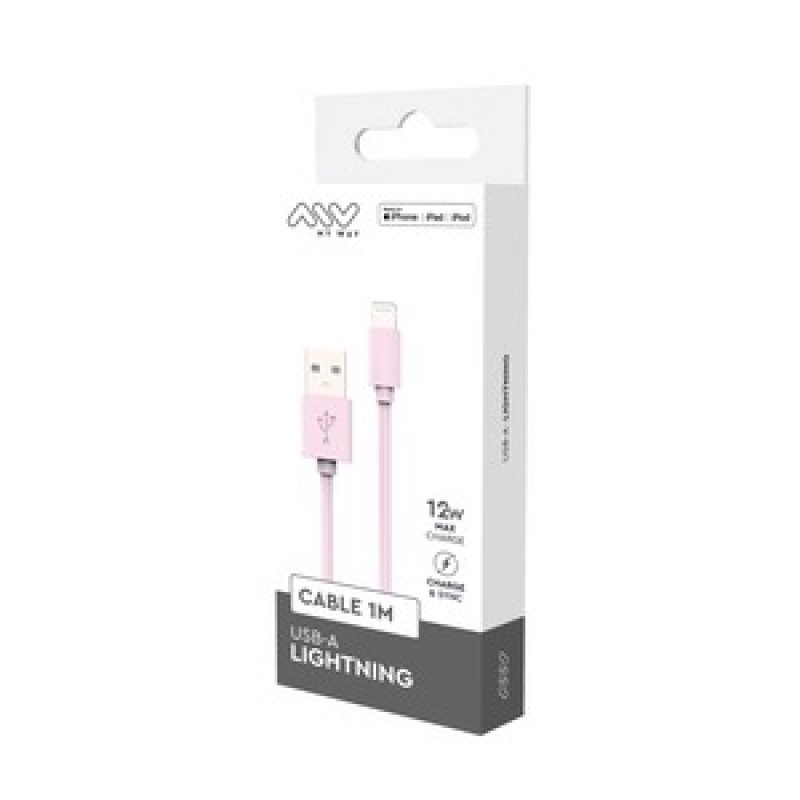 CABLE USB-A LIGHTNING 1M ROSE