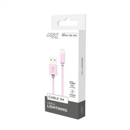 CABLE USB-A LIGHTNING 1M ROSE