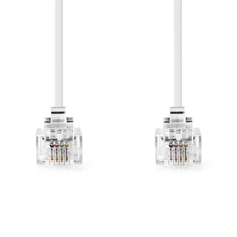 Nedis Telefonkabel | RJ11 Stecker | RJ11 Stecker -RJ11 Stecker | RJ11 Stecker | 2.00 m | Kabeldesign: Flach |