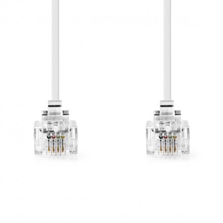 Nedis Telefonkabel | RJ11 Stecker | RJ11 Stecker -RJ11 Stecker | RJ11 Stecker | 2.00 m | Kabeldesign: Flach |
