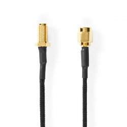 Nedis Antennenkabel | SMA-Buchse | SMA-Stecker - Vergoldet | 50 Ohm | Einzeln geschirmt | 0.50 m | Rund | Geflochten |