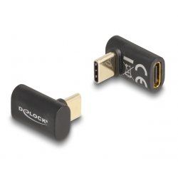 Delock Adapter USB 40 Gbps USB Type-C™ PD 3.0 - 100 W Stecker zu Buchse gewinkelt 8K 60 Hz