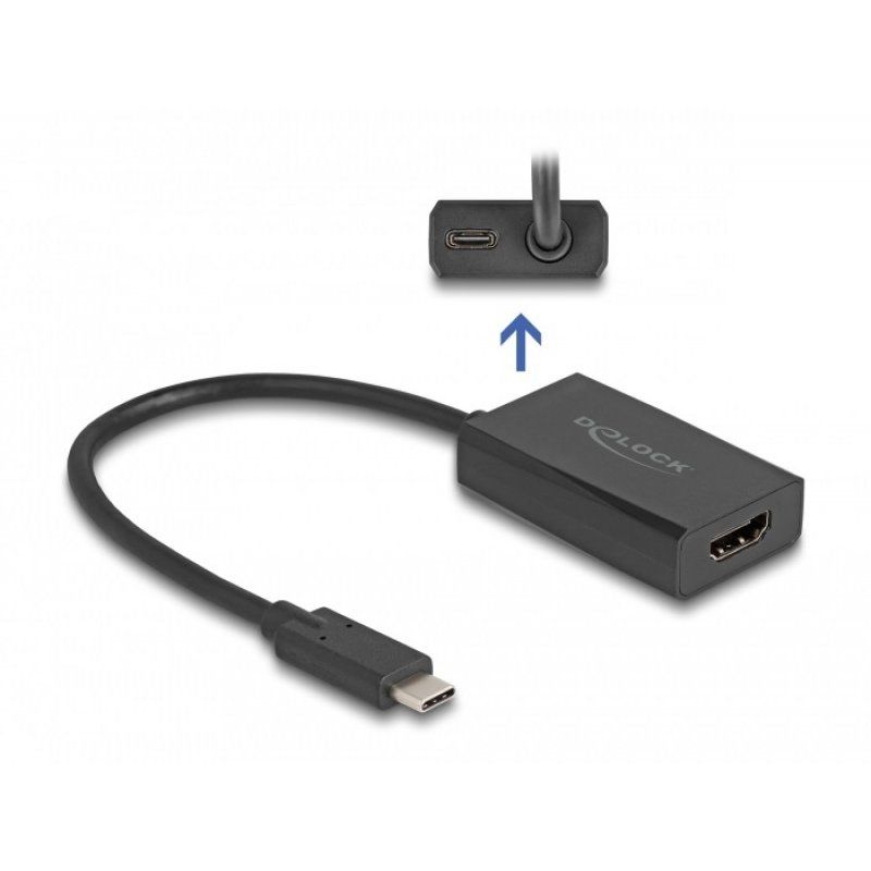 Delock Adapter HDMI Buchse zu USB Type-C™ Stecker (DP Alt Mode) - 4K mit PD 100 W
