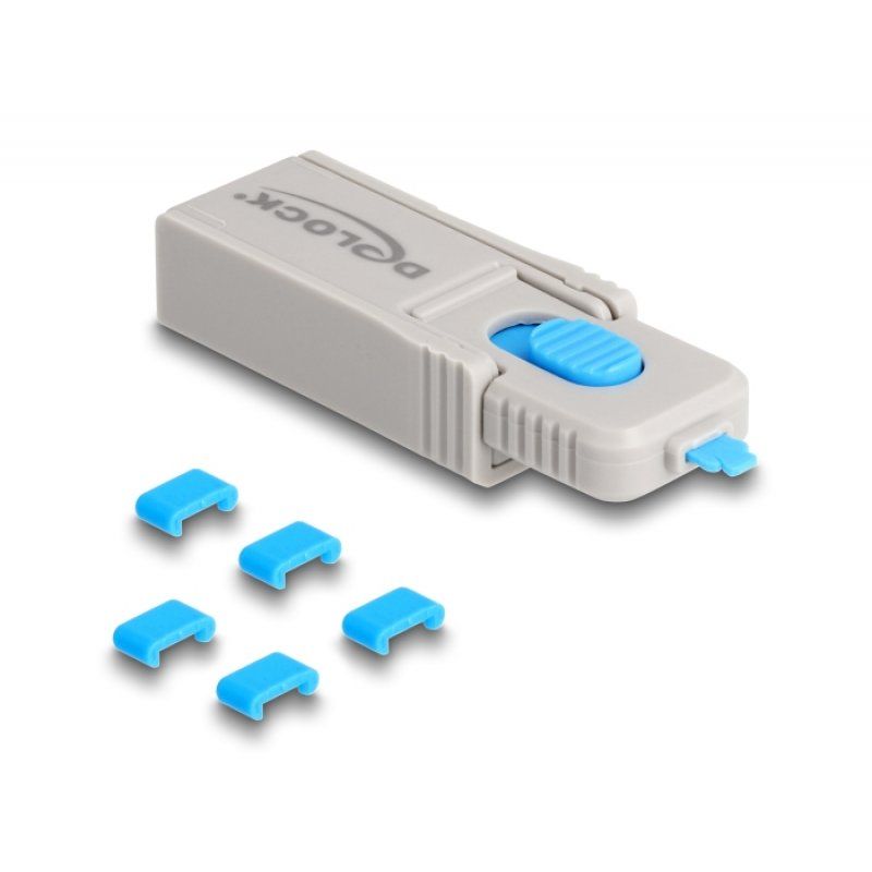 DeLOCK 20926 port blocker Port blocker key USB Type-C Blue, Grey Plastic 11 pc(s)