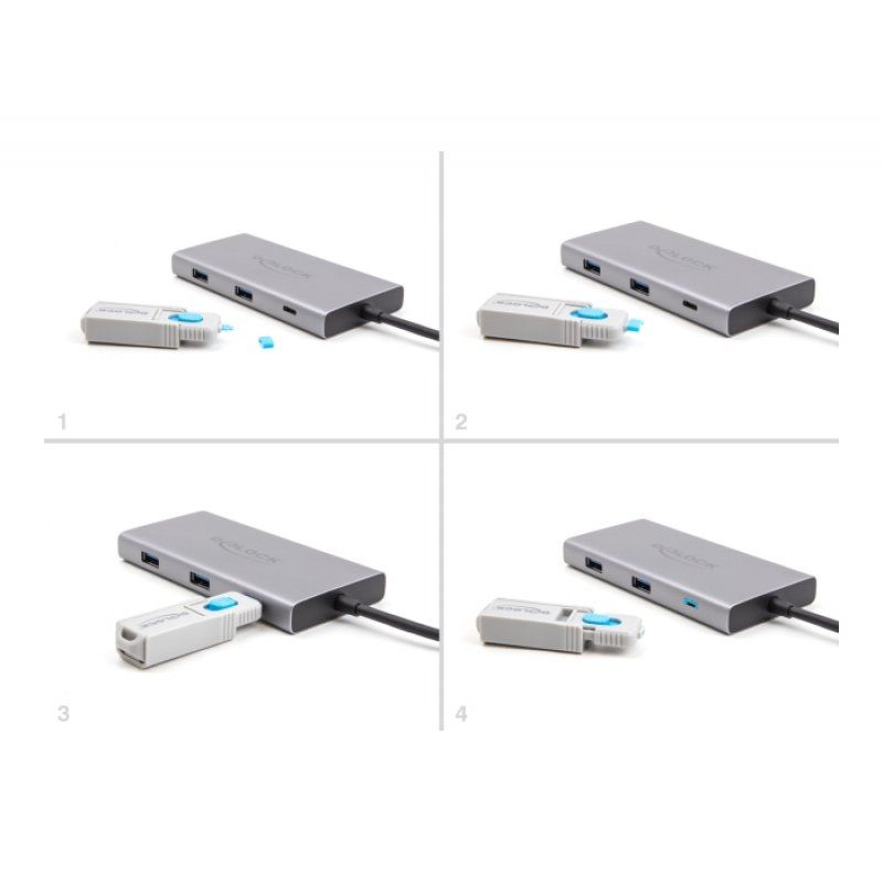 DeLOCK 20926 port blocker Port blocker key USB Type-C Blue, Grey Plastic 11 pc(s)