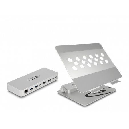 DeLOCK 18442 Support de livres Support pour ordinateur portable et tablette Argent 39,6 cm (15.6")