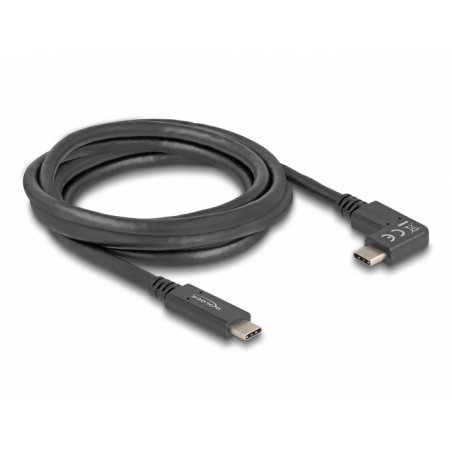 Delock USB 5 Gbps Kabel USB Type-C™ Stecker zu USB Type-C™ -Stecker gewinkelt links / rechts 2 m 4K PD 60 W mit