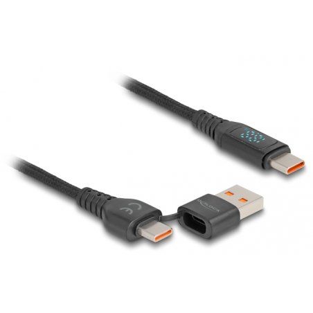 DeLOCK Câble USB 2.0 de chargement rapide USB Type-C™ USB Type-A mâle à USB Type-C™ mâle PD 3.1 140 W avec