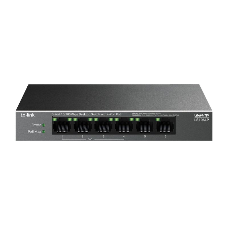 DESKTOP SWITCH 6-PORT 10/100MBPSWITH 4-PORT POE 