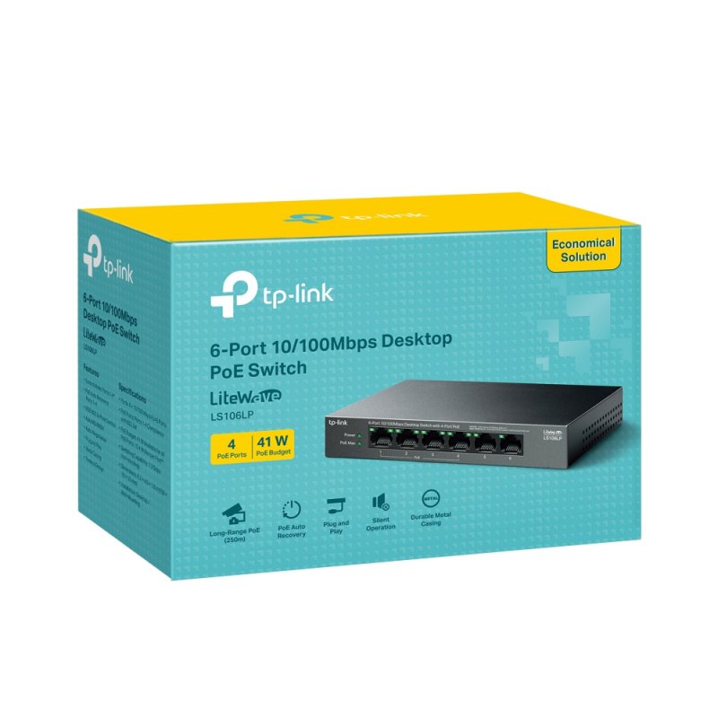 TP-Link LiteWave LS106LP commutateur réseau Non-géré Fast Ethernet (10/100) Connexion Ethernet, supportant