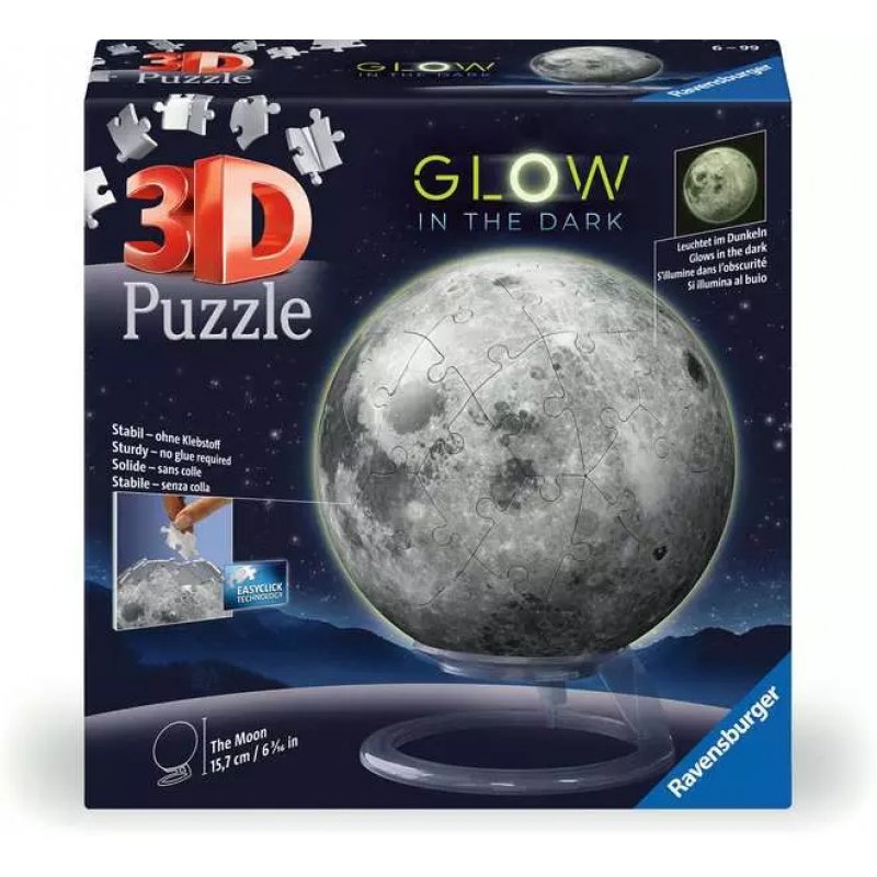 3D Puzzleball Der Mond - Glow-in-the-Dark (72 Teile)