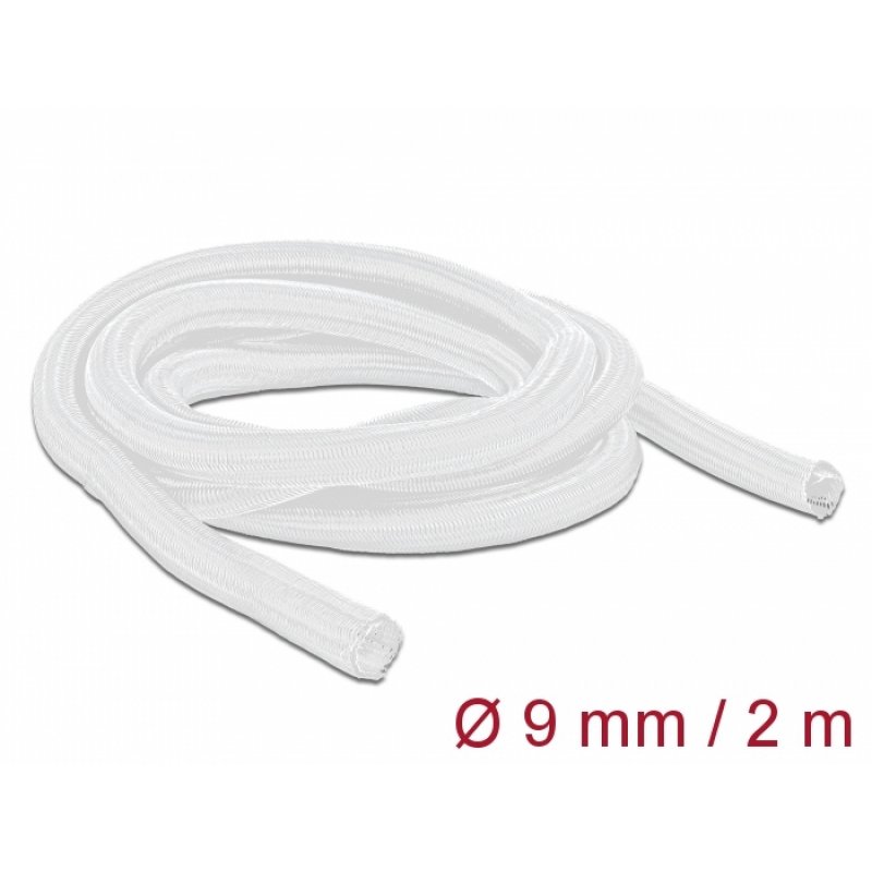 Delock Geflechtschlauch selbstschließend 2 m x 9 mm weiß