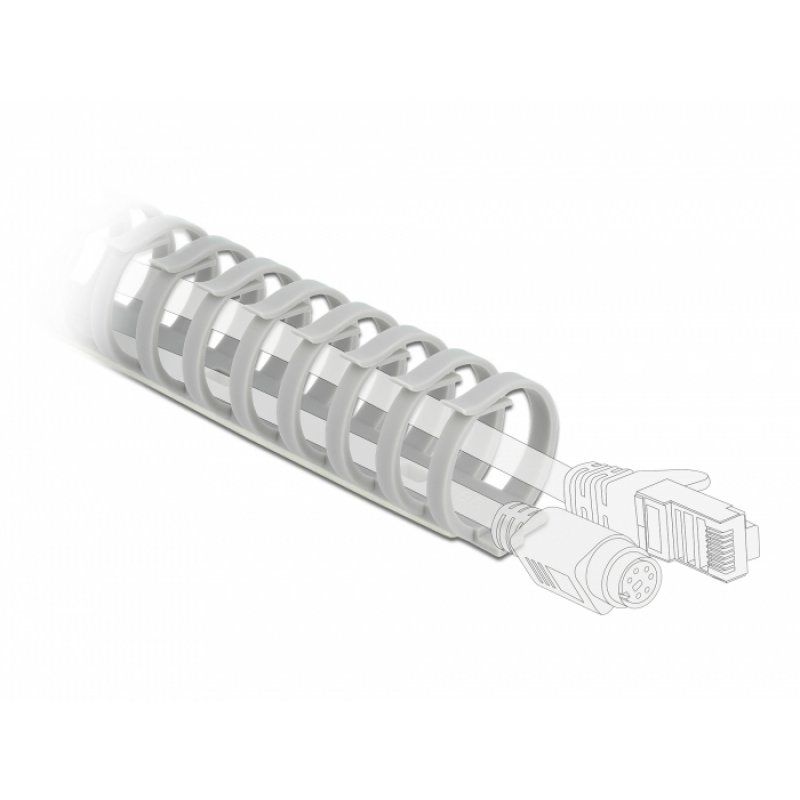 Delock Kabelkanal Flexibel selbstklebend schraubbar 35 x 30 mm - Länge 50 cm grau