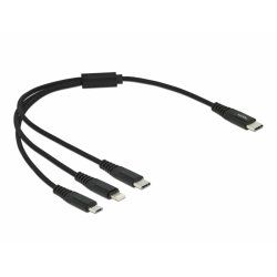 DeLOCK 87148 câble USB 0,3 m USB 2.0 USB C USB C/Micro-USB B/Lightning Noir