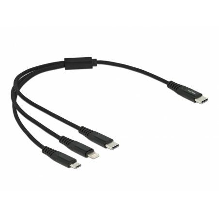 DeLOCK 87148 câble USB 0,3 m USB 2.0 USB C USB C/Micro-USB B/Lightning Noir
