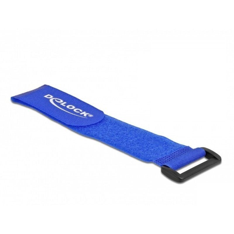 Delock Klett-Kabelbinder mit Schlaufe L 280 x B 38 mm blau 3 Stück