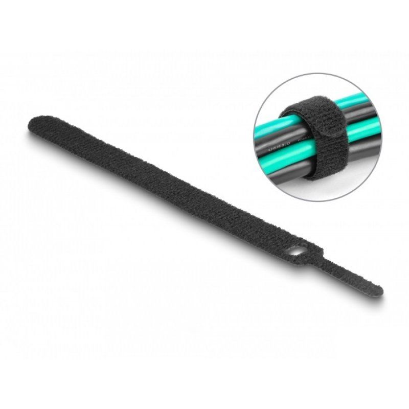 Delock Klett-Kabelbinder L 150 x B 12 mm schwarz 10 Stück