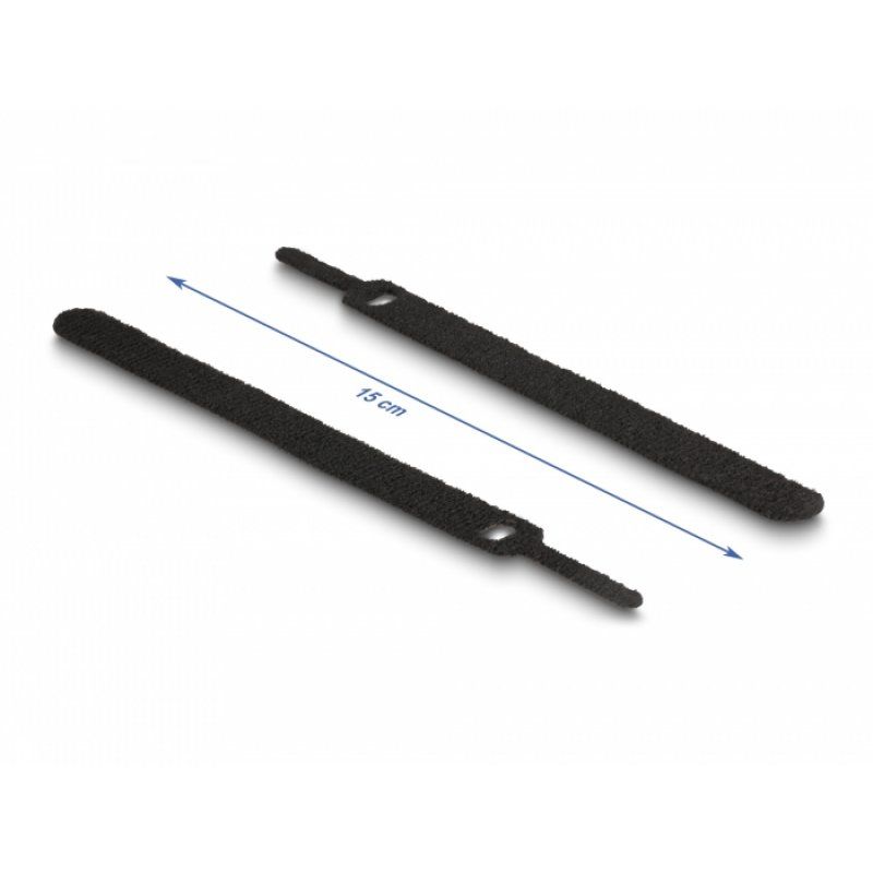 Delock Klett-Kabelbinder L 150 x B 12 mm schwarz 10 Stück