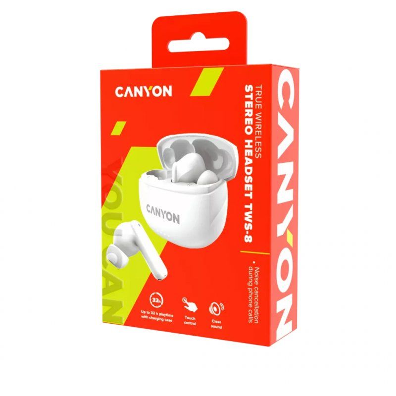 Canyon CNS-TWS8W headphones/headset True Wireless Stereo (TWS) In-ear Calls/Music/Sport/Everyday Bluetooth Black