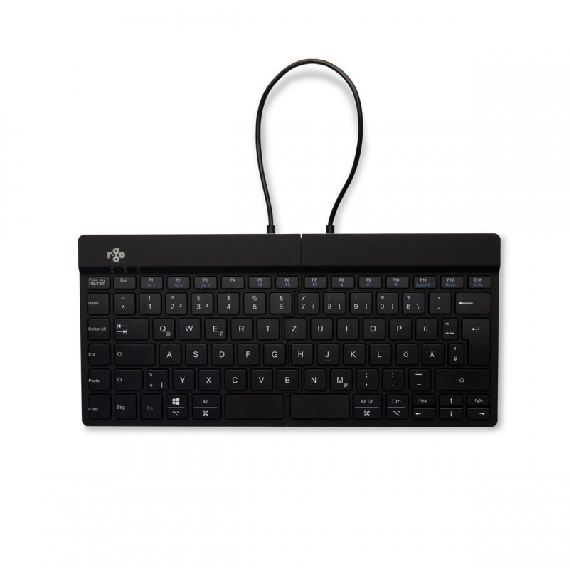 R-Go Split Break Ergonomische Bluetooth-Tastatur Pausenanzeige, Ultradünn für besseren Blutkreislauf
