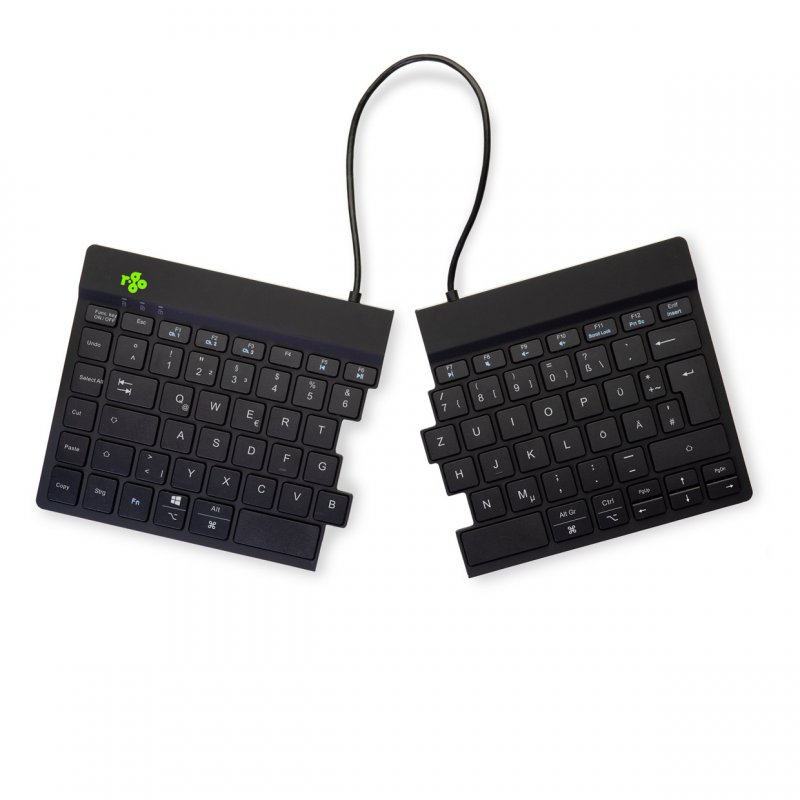 R-Go Split Break Ergonomische Bluetooth-Tastatur Pausenanzeige, Ultradünn für besseren Blutkreislauf