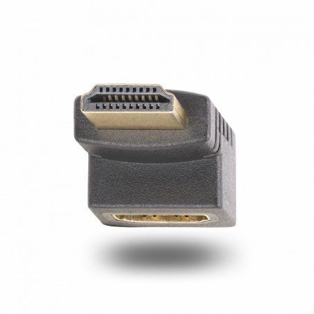 StarTech.com Down Angle HDMI 2.0 Adapter, Male to Female, Vertical 90-Degree Angled HDMI Port Saver, 4K 60Hz, High