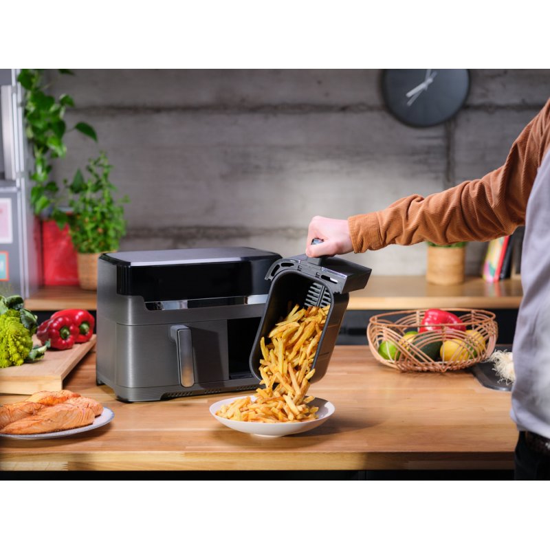 Tefal Dual Easy Fry & Grill EY905B Double 8.3 L Stand-alone 2700 W Hot air fryer Grey