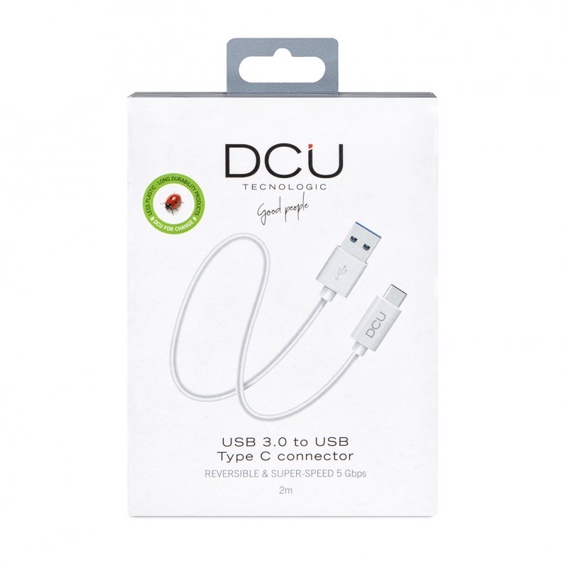 DCU Advance Tecnologic 30402065 câble USB 2 m USB 3.2 Gen 1 (3.1 Gen 1) USB C USB A Blanc