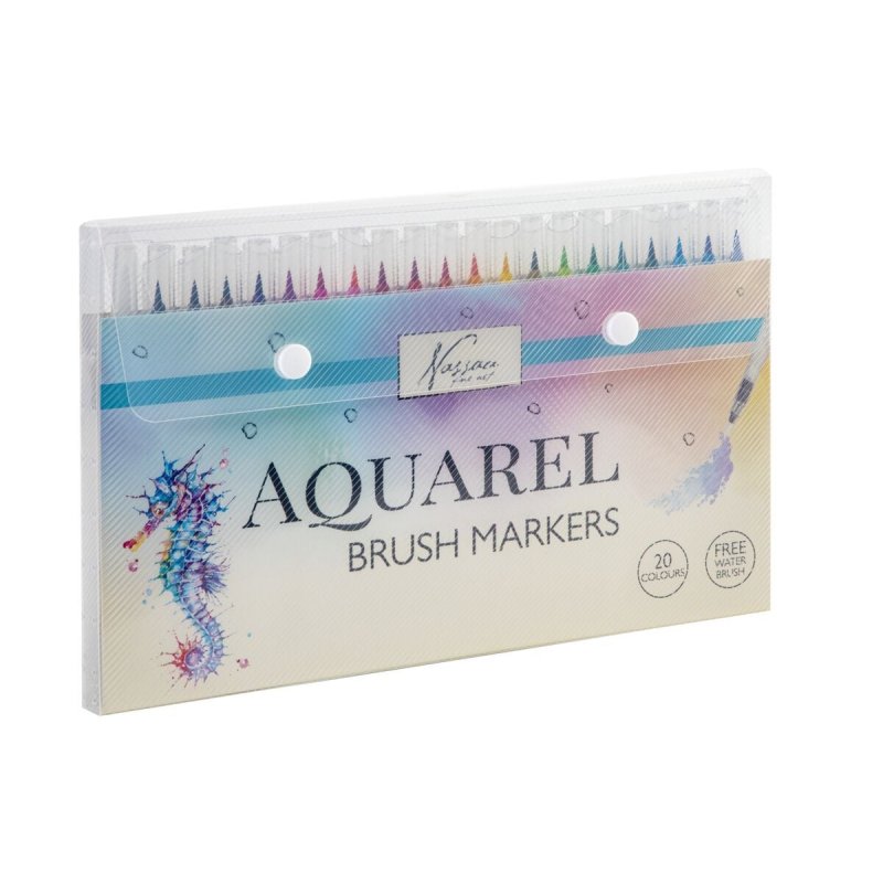 Nassau - Aquarel brush markers 20 pcs 1 waterbrush (AR0511/GE)