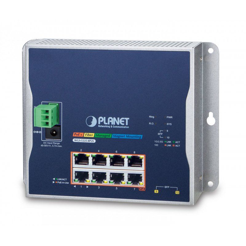 PLANET WGS-5225-8P2S commutateur réseau Géré L2 /L4 Gigabit Ethernet (10/100/1000) Connexion Ethernet, supportant