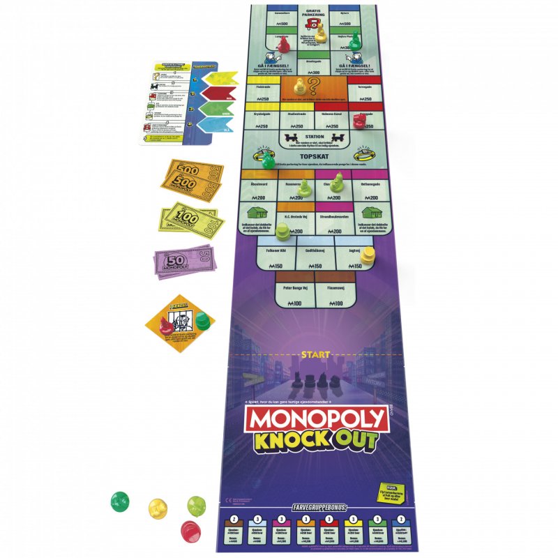 Monopoly Knockout Family Party Game, Quick-Playing Board Games for Ages 8 , 2-8 Players, 20 Mins.