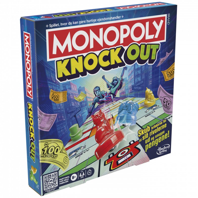 Monopoly Knockout Family Party Game, Quick-Playing Board Games for Ages 8 , 2-8 Players, 20 Mins.